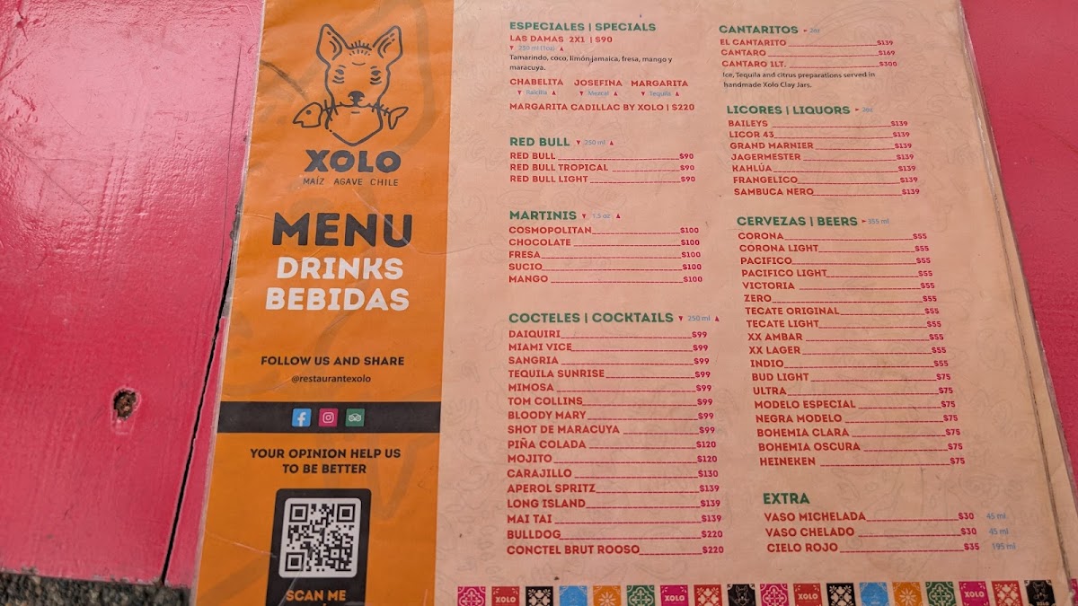 Xolo: Maíz Agave Chile Menu - Image 1