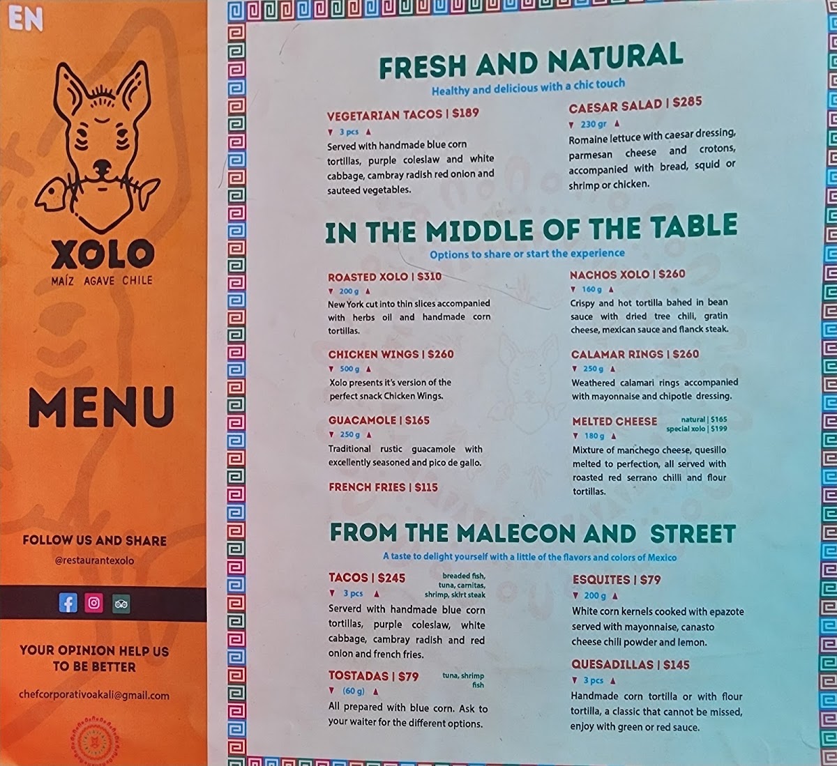 Xolo: Maíz Agave Chile Menu - Image 2
